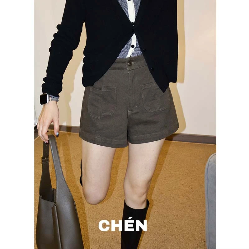 【橄榄裤】晨总自制遮胯显瘦休闲设计感小众通勤百搭秋季短裤女