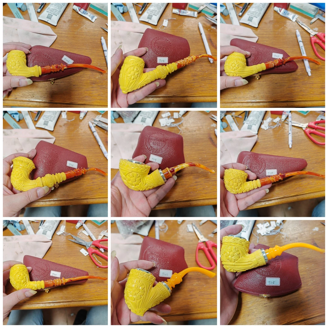 土耳其海泡石大师花二kudret精雕海泡石烟斗 看编号联系客服改价