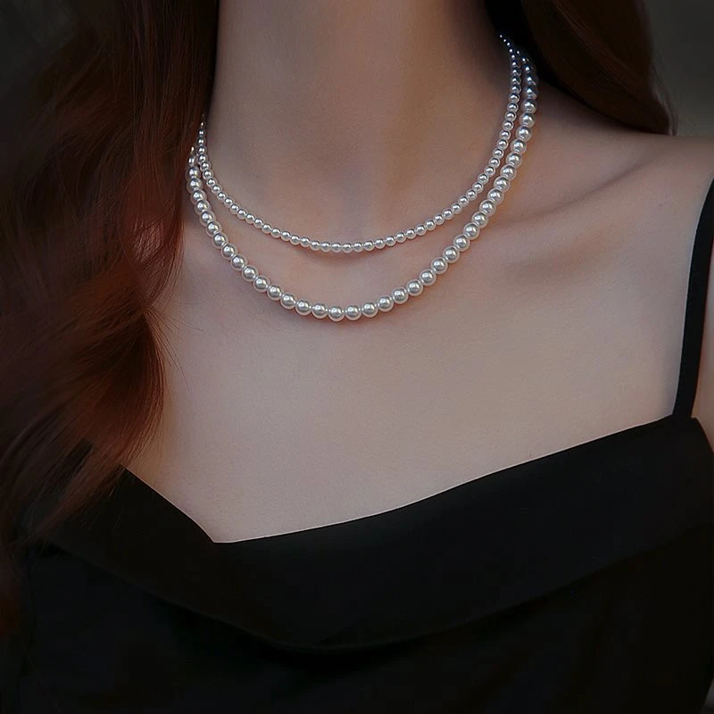 链子925银仿珍珠 链子925银 天女色 彩光正圆轻奢贝珠10mm