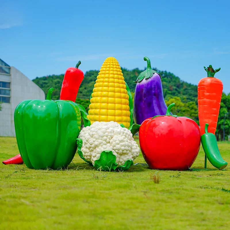 户外大型仿真水果蔬菜玻璃钢雕塑苹果西红柿农场生态园种植园摆件