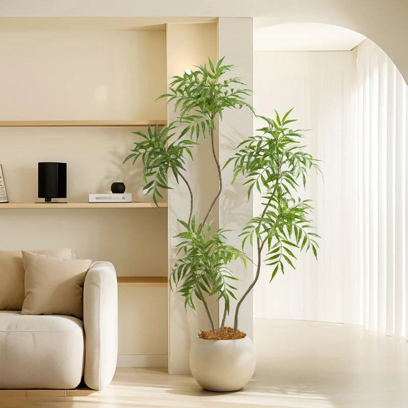 仿真绿植十大功劳高品质家居装饰直播间橱窗大型落地摆件假树盆栽