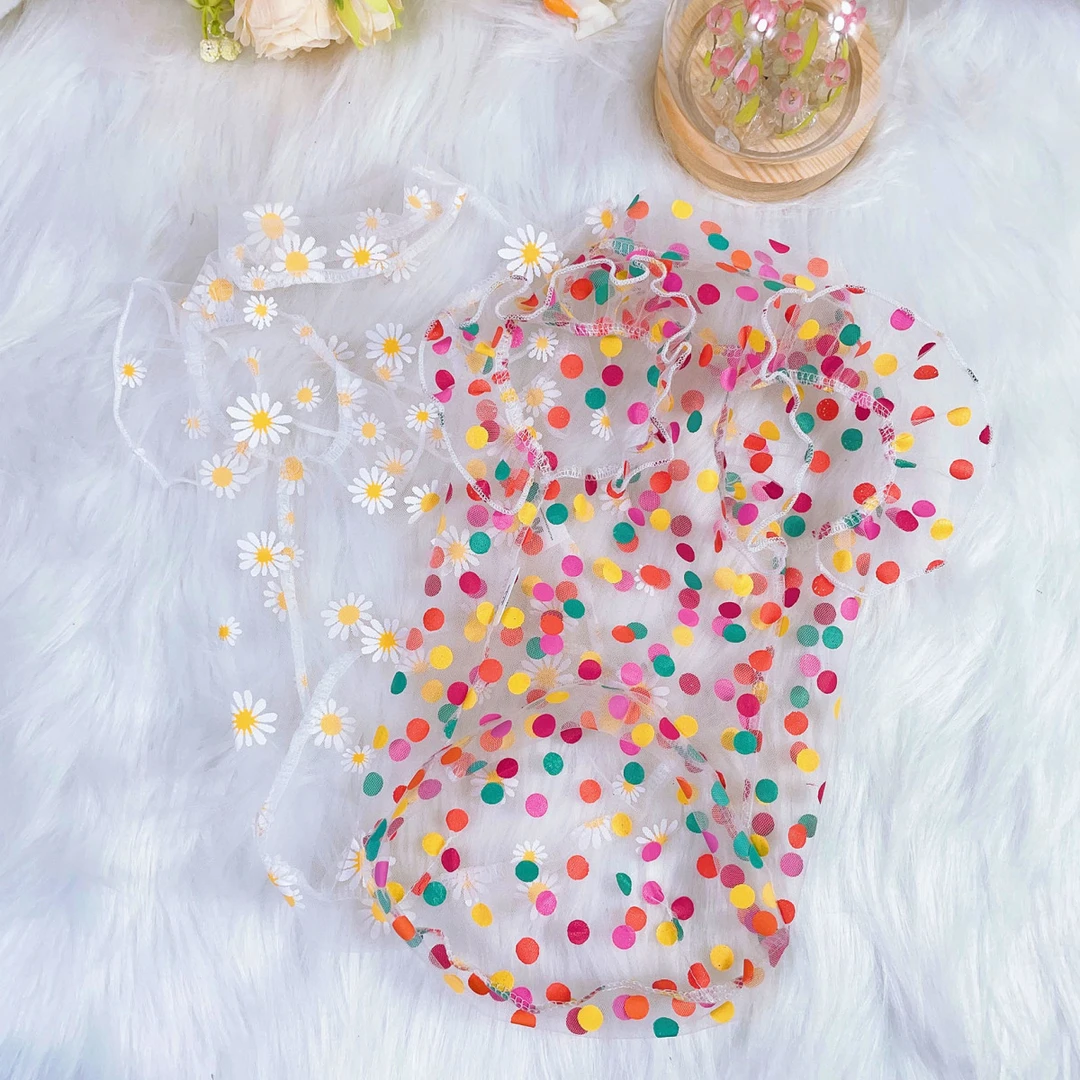 夏天狗狗衣服薄款网纱防晒背心可爱超薄泰迪比熊博美法牛马尔济斯