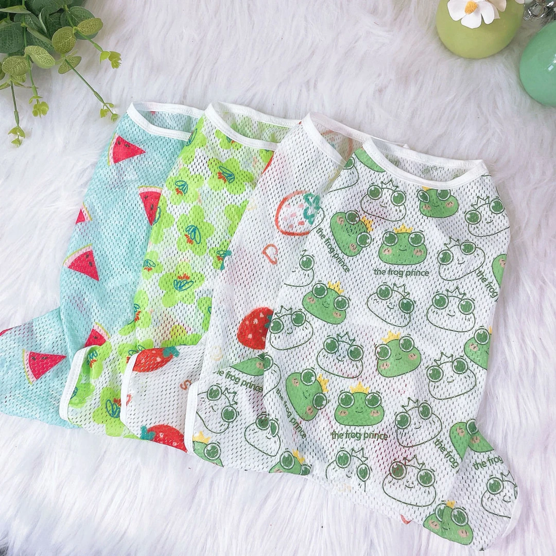 狗狗衣服夏季网眼清凉透气无袖四脚防脱速干泰迪比熊博美雪纳瑞猫