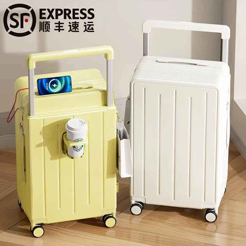 宽拉杆行李箱多功能时尚旅行箱加厚大容量密码箱女学生20寸登机箱