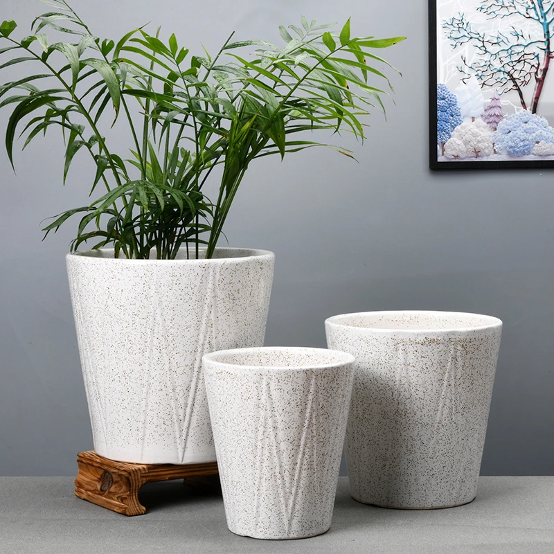 禾A欧式简约白色花盆陶瓷大号绿萝虎皮兰盆栽盆阳台室内加厚包邮