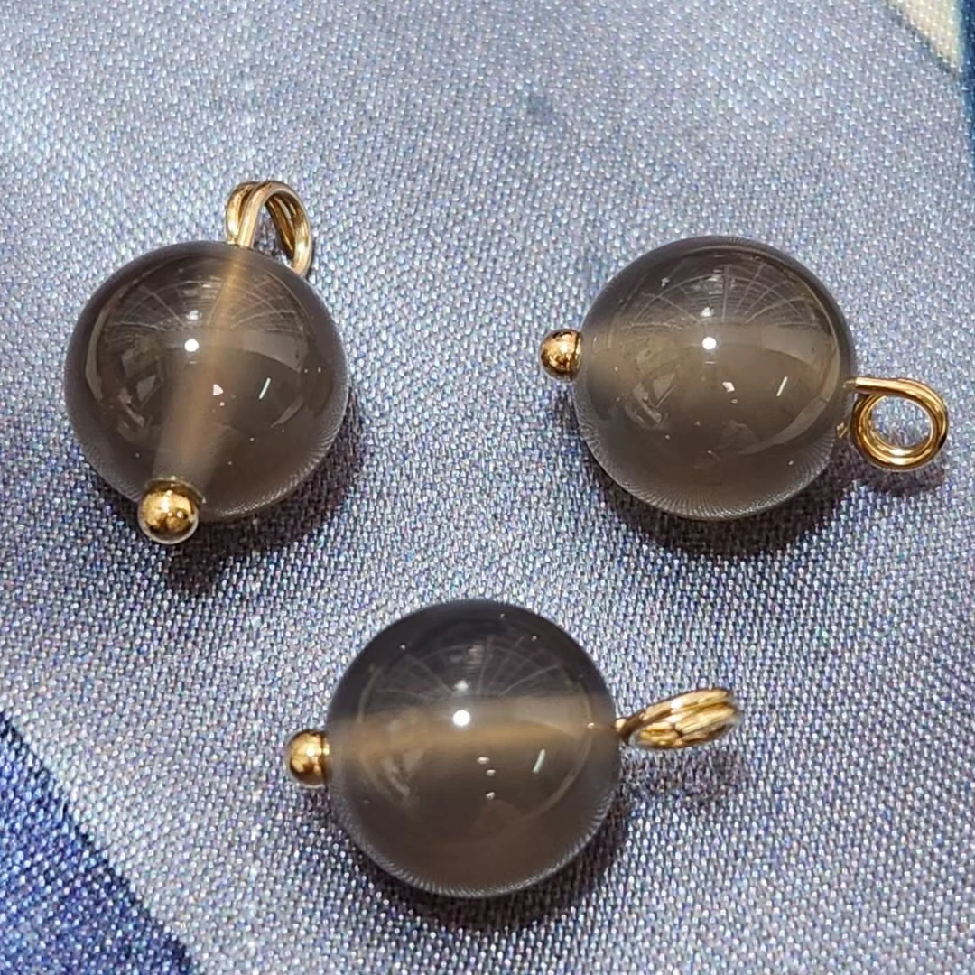 10mm12mm天然玉石灰玛瑙纽扣新中式国风旗袍马甲宋锦定制扣子