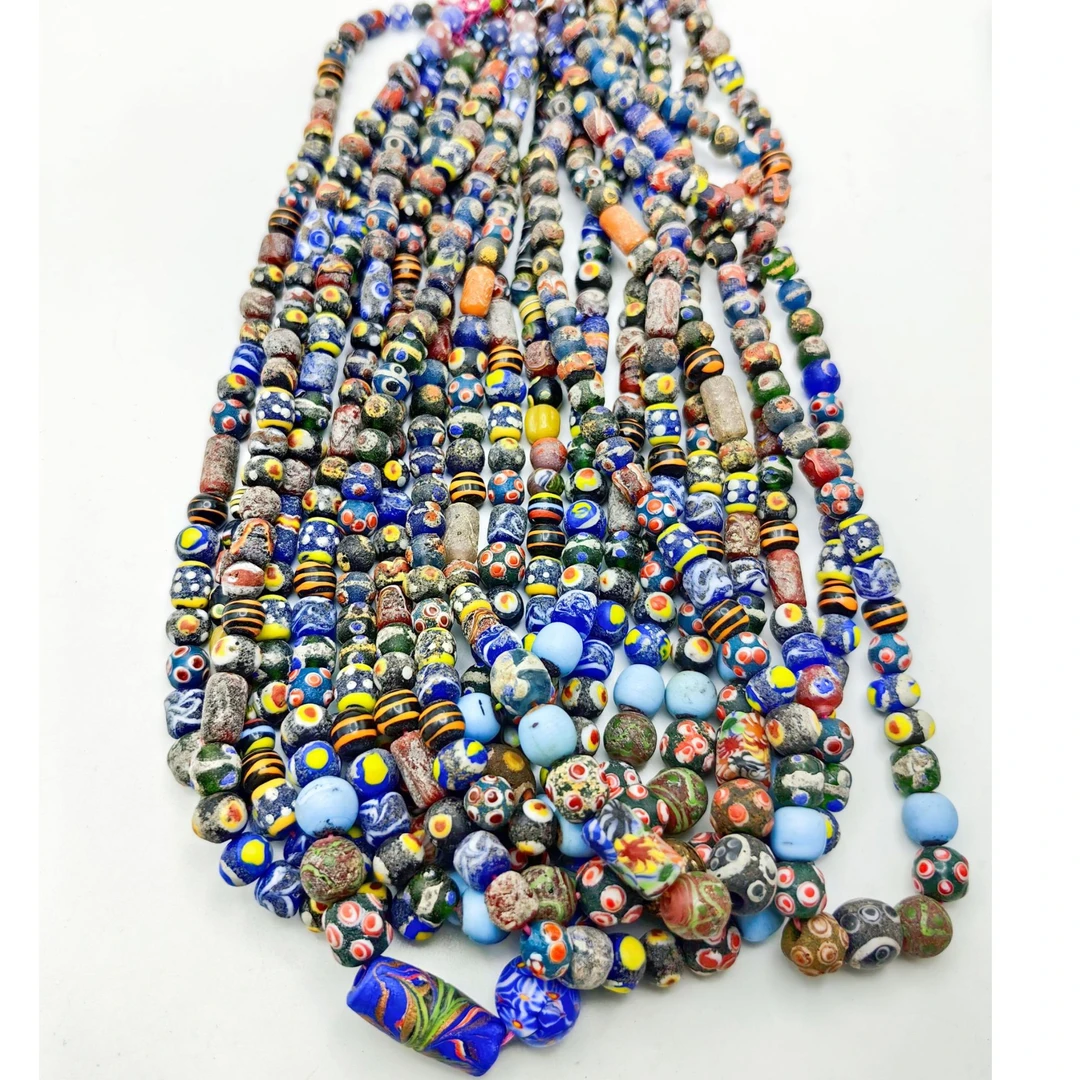 进口纯手工琉璃串珠项链DIY配珠配件小众个性独特饰品百搭彩色