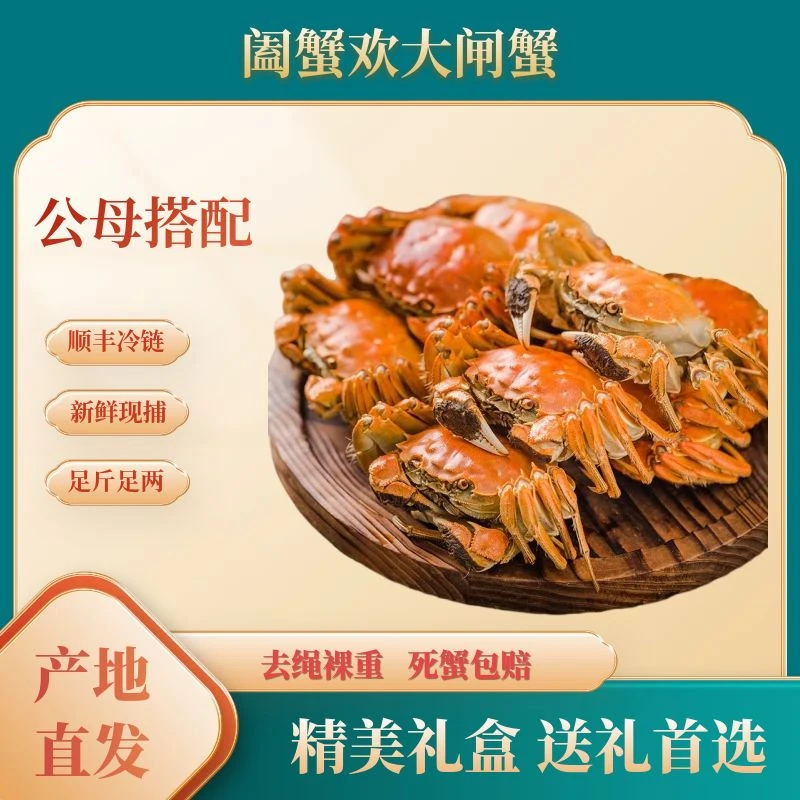 【蟹王蟹后】Aa大闸蟹公5.5-5.2两 母4.5-4.2两 8-10只 顺丰包邮