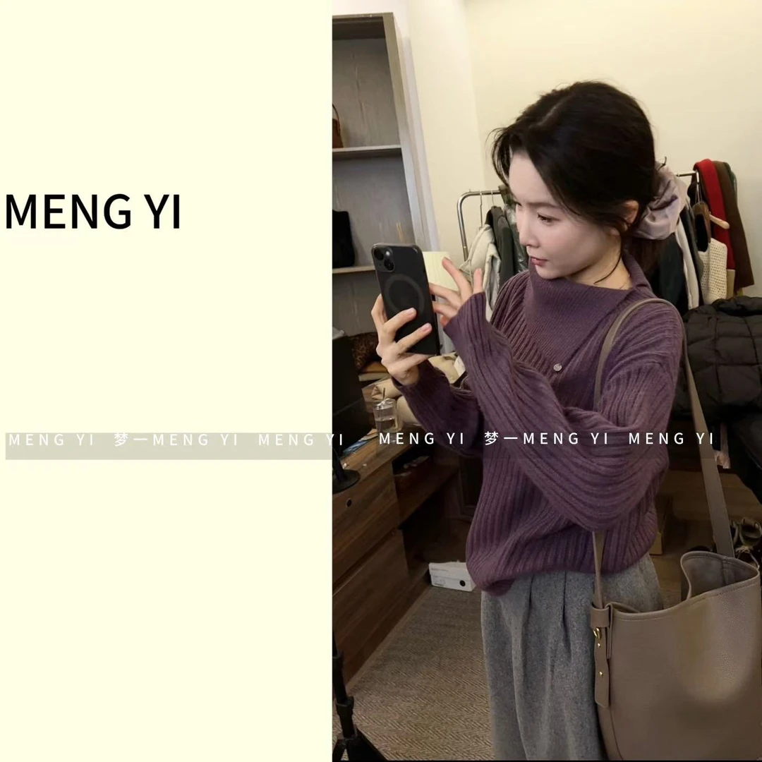 浣熊高品质翻领设计感毛衣-8844-1