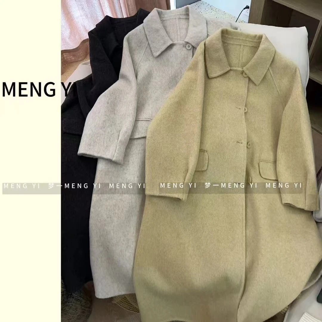 单排扣手工双面韩系大衣my-1268-1