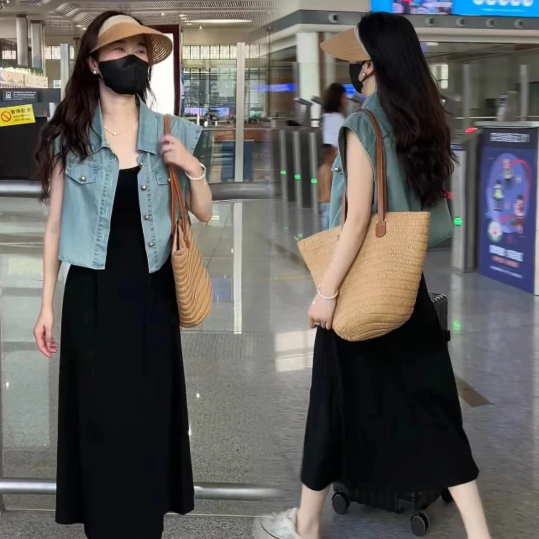693+5759.二月鸟|显瘦气质牛仔洋气时尚休闲百搭夏季宽松连衣裙