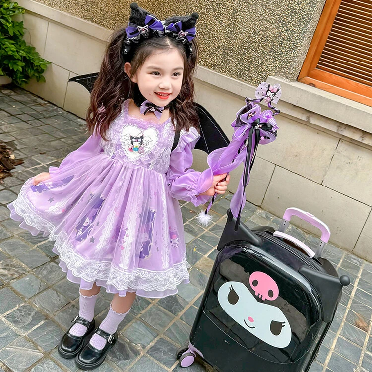 3-6岁春秋新款2025库洛米美乐蒂洛丽塔女娃娃洋气公主裙潮连衣裙