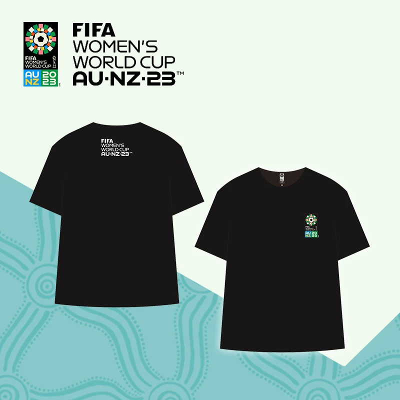 FIFA 2023女足世界杯TM官方授权商品新款黑色圆领短袖T恤男女同款