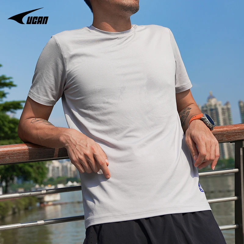 UCAN锐克运动上衣速干短袖男t恤2024夏季新款跑步健身弹力训练服