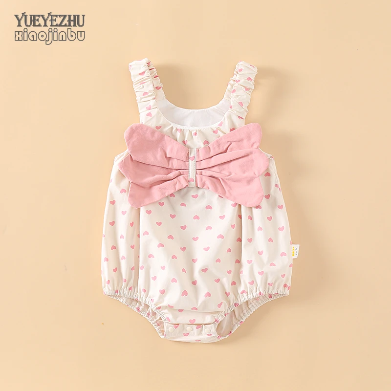 婴儿包屁衣春装女宝宝衣服春夏甜美洋气吊带三角哈衣新生儿外出穿