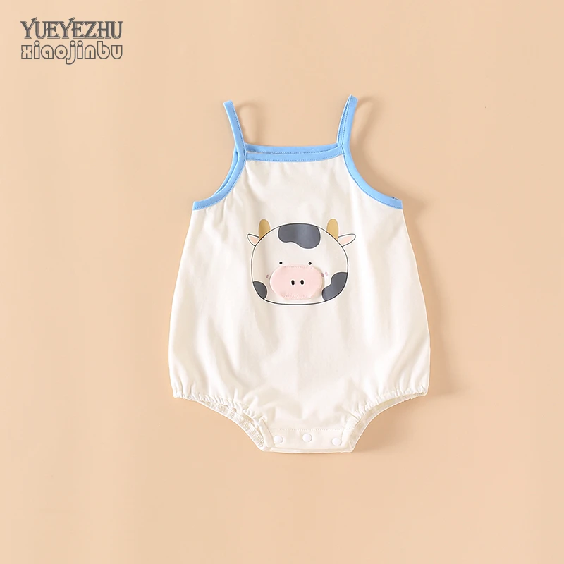 婴儿吊带包屁衣夏季薄款宝宝背心衣服夏天可爱新生儿护肚三角哈衣