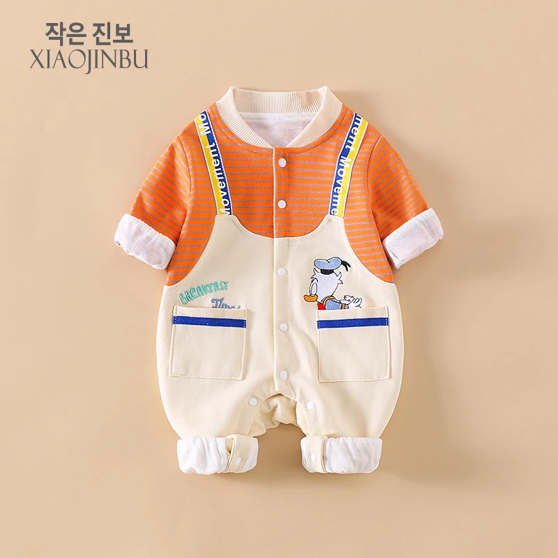 超洋气婴儿衣服春秋一岁男宝宝连体衣秋装哈衣新生儿婴幼儿外出服