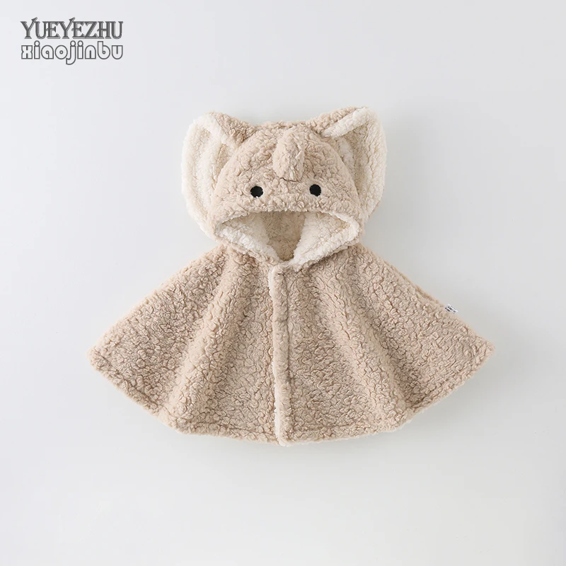 宝宝斗篷外套秋冬新款卡通可爱连帽防风保暖披风婴儿冬季加厚外出