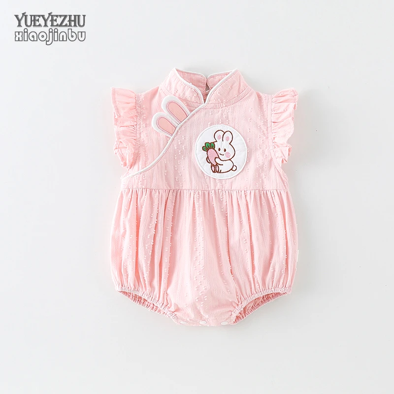 婴儿衣服夏季薄款女宝宝包屁衣夏装可爱洋气哈衣新生儿满月百天潮