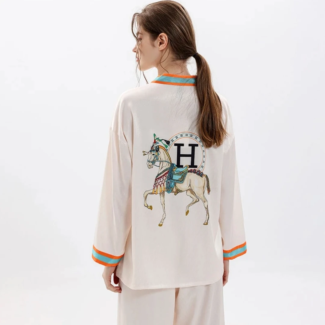 【以梦为马】时尚休闲高定睡衣女款长袖套装家居服