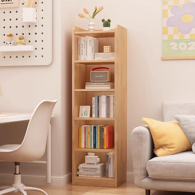 实木书架落地置物架学生儿童桌面书柜简易收纳架子靠墙柜子储物柜