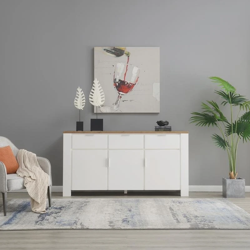 松木1.8米3门3抽餐边柜家用收纳柜大容量1800*475*920mm