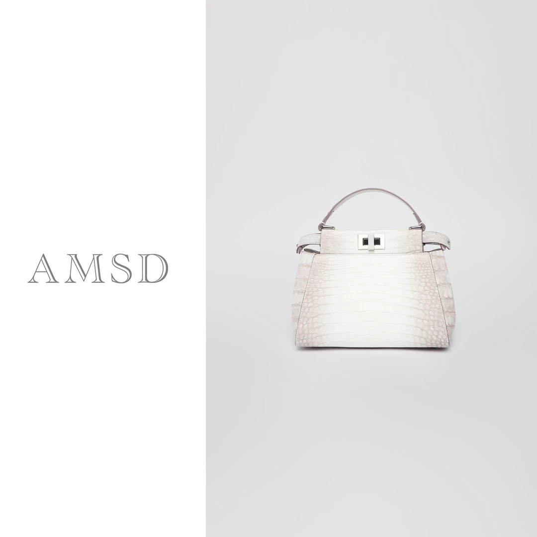 AMSD高奢鳄鱼皮女包高端女包喜马拉雅白D01-3335DX