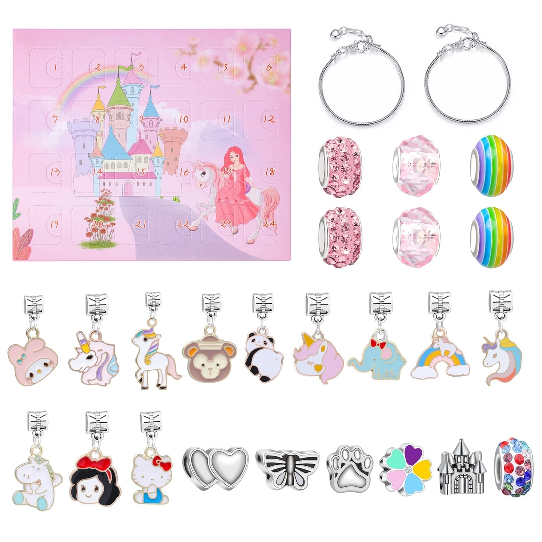 儿童手工diy手链盲盒卡通串珠首饰材料包女孩益智玩具饰品套装