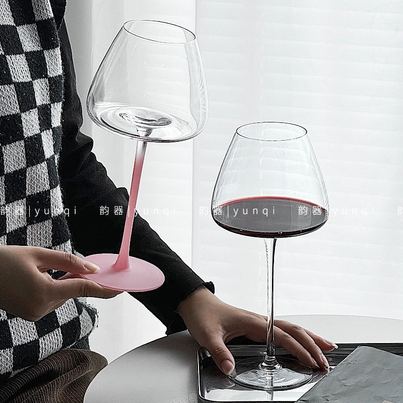 韵器ins玻璃高脚杯高级感葡萄酒杯香槟杯勃艮第红酒杯肥款酒吧