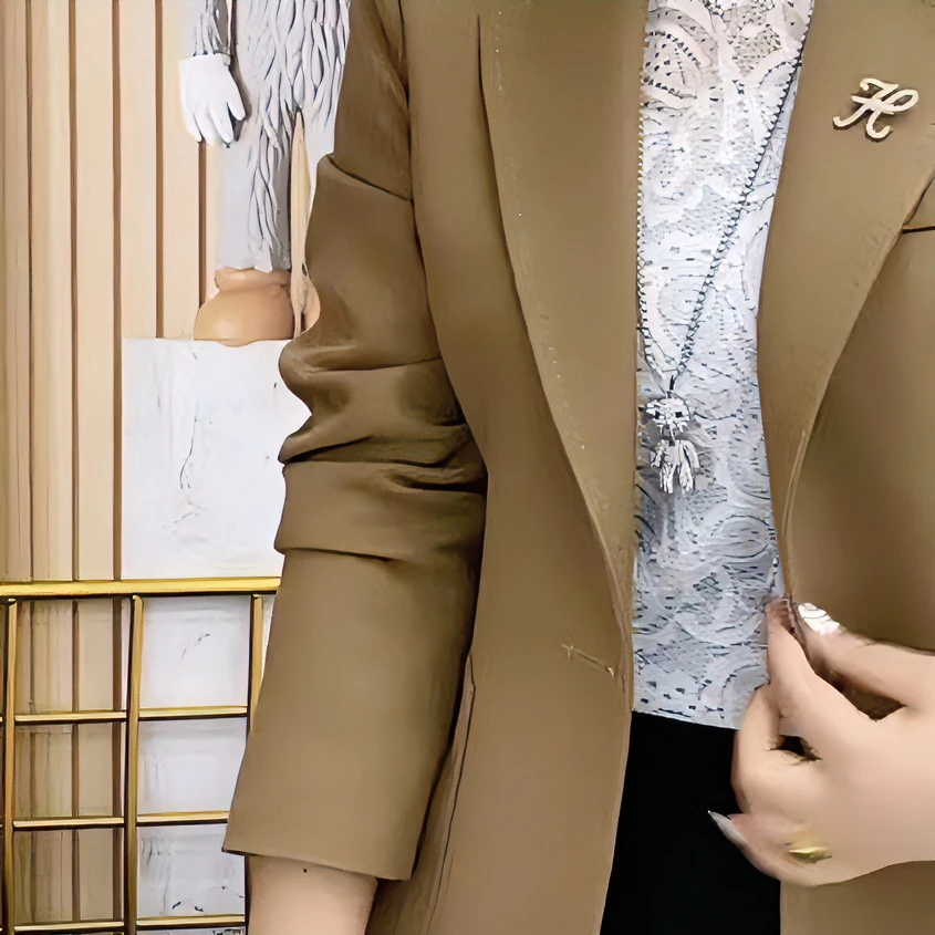 666定制款精品拱针工艺西服春季纯色常规时尚气质潮流网红666-6