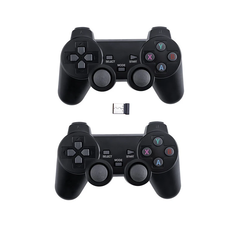游戏机2.4G无线手柄一套2只单只黑色