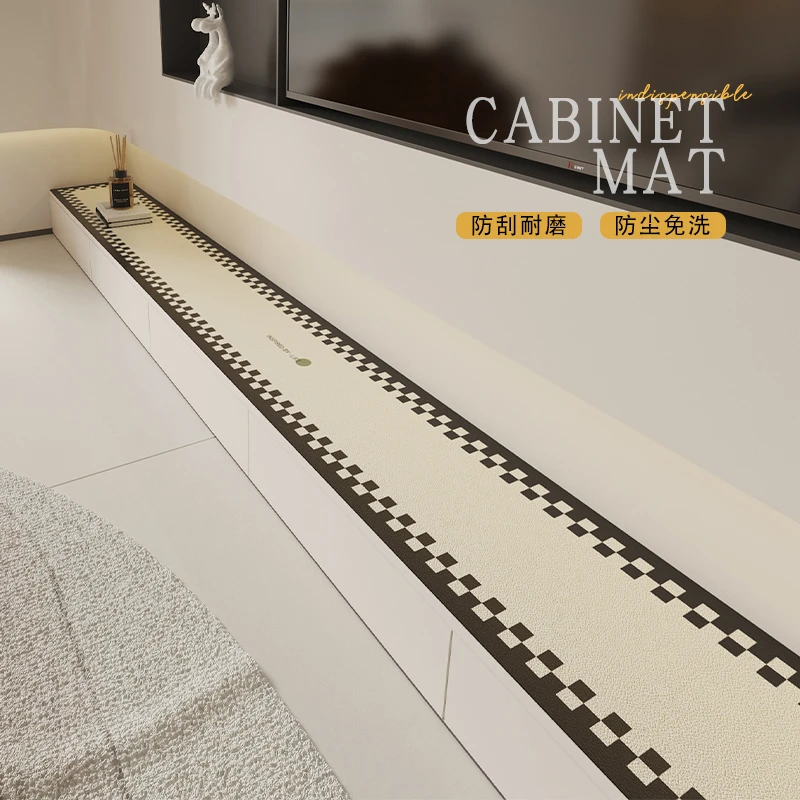 pvc电视柜台面保护垫2024新年桌布轻奢高级感餐边柜玄关鞋柜盖布