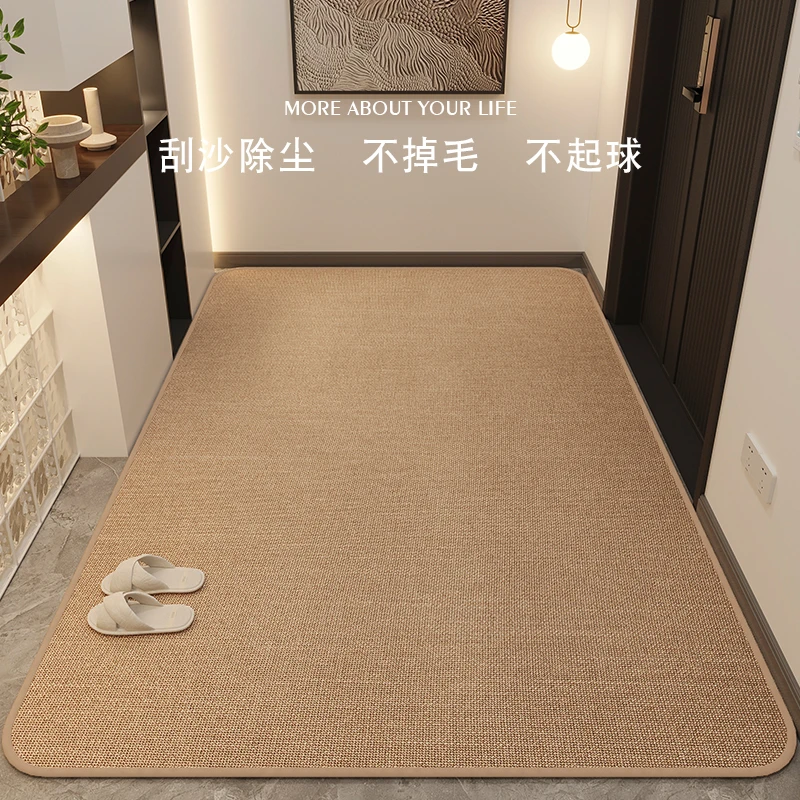 刮土蹭土仿亚麻门垫吸水防猫抓防滑进门地垫加厚入户门垫浴室垫