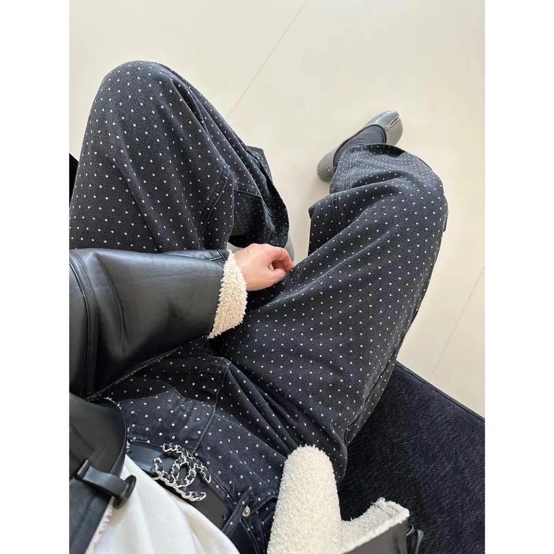 波点 阔腿牛仔裤  25514