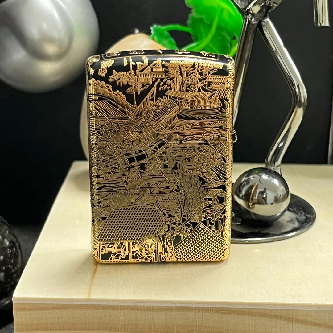 ZORRO佐罗二代鎏金清明上河图煤油打火机二代礼物高级