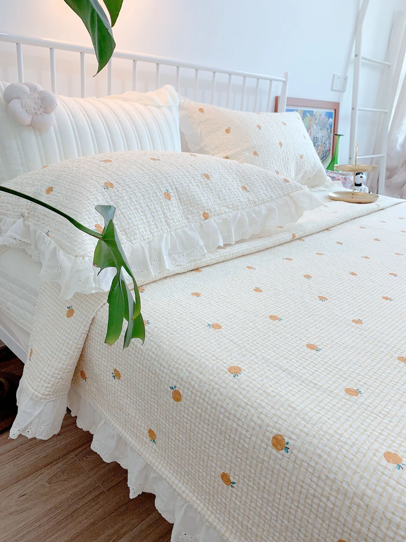 【遇见】韩式仙女风 慵懒风 韩式荷叶边床盖单件三件套四件套