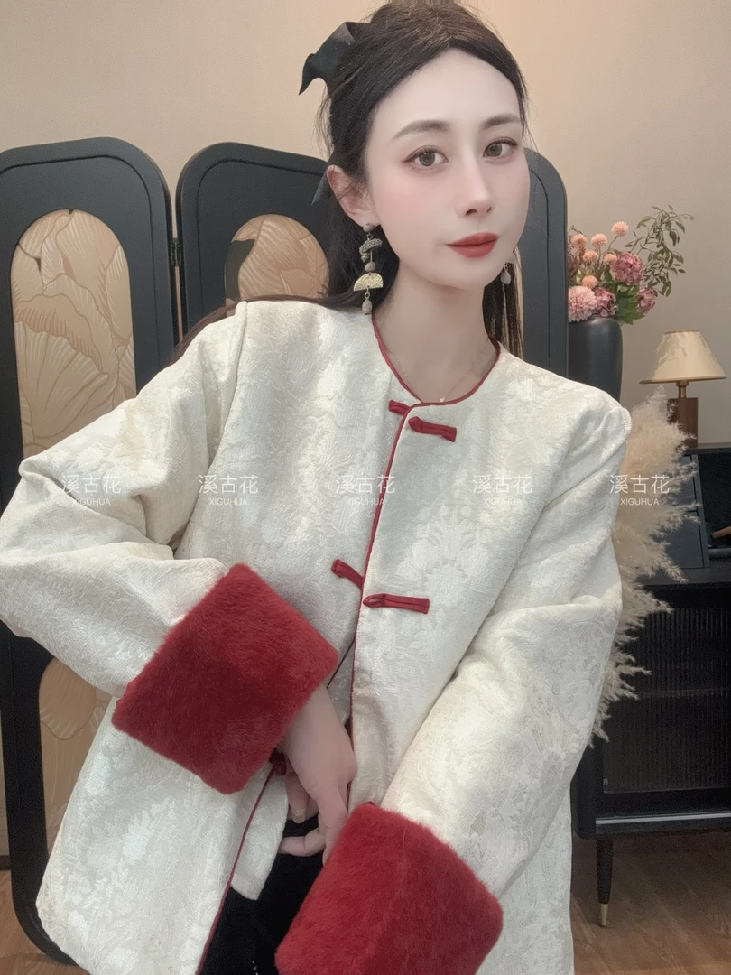 【樱雪辞】气质外套女新中式高级冬夹棉加厚保暖冬季显瘦