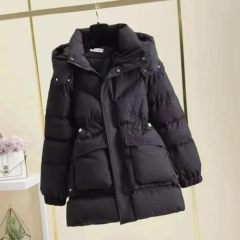 2023新款中长款羽绒服女韩版宽松羽绒羽绒服冬季加厚保暖时棉服