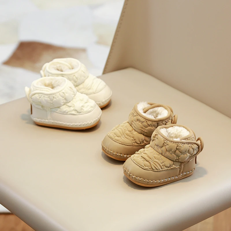 冬季婴儿鞋0-1岁加绒加厚保暖雪地靴6-9个月婴幼儿鞋子12个月