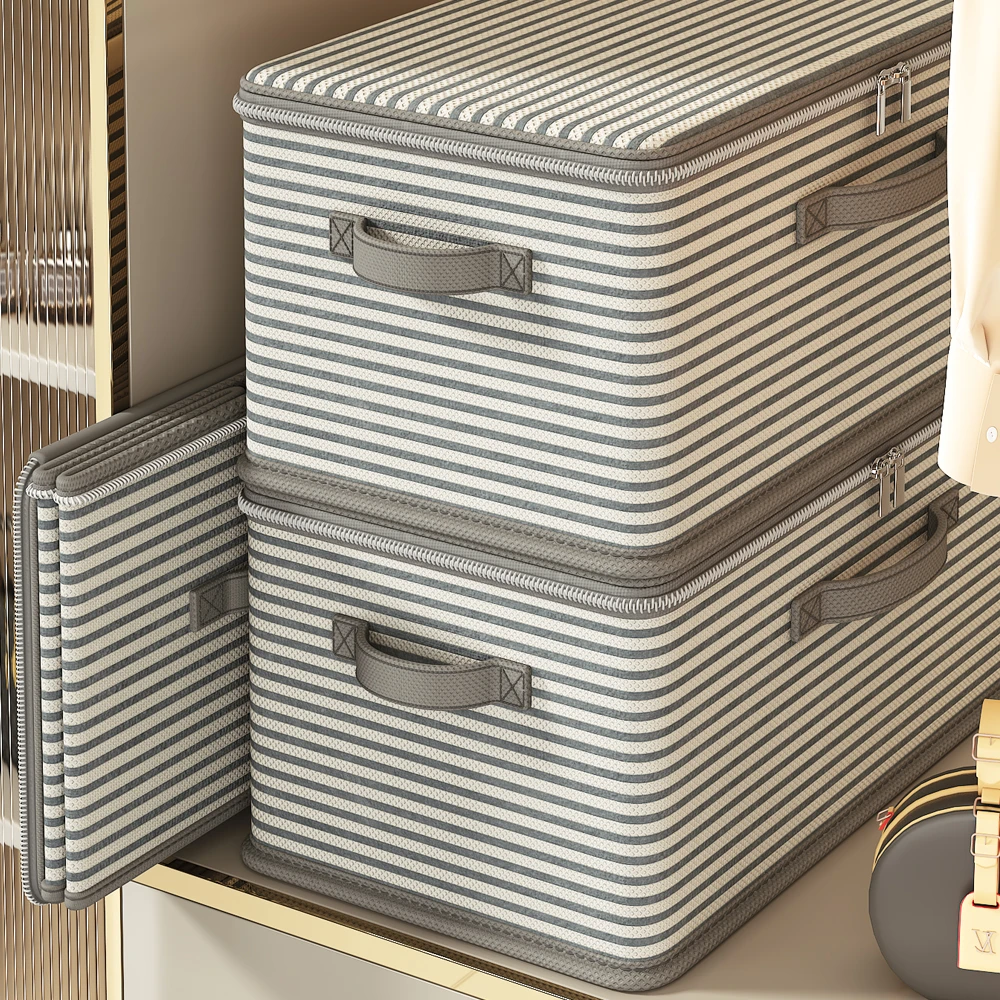 收纳箱大容量衣服被子收纳箱拉链抽屉式防潮收纳盒衣服收纳箱