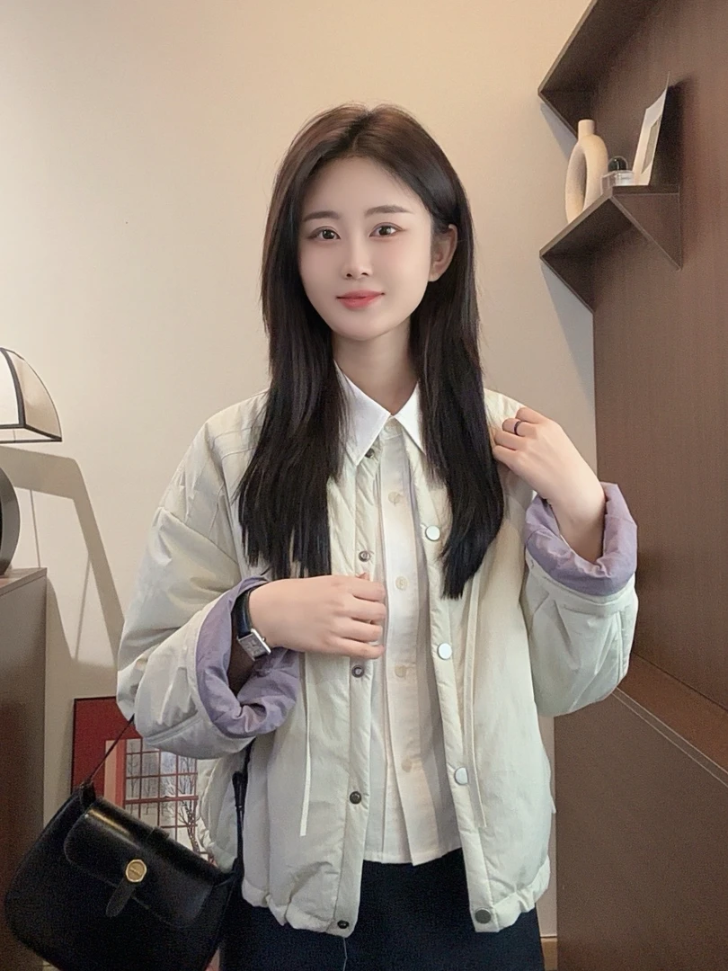 【Niche Young】轻轻松松 休闲复古百搭长袖设计感棉服 Y5472