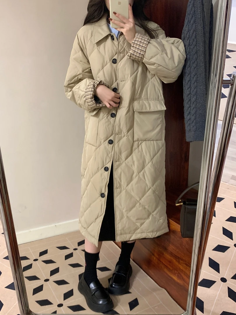 【Niche Young】雪山物语  冬季过膝保暖百搭羽绒服  QD70424