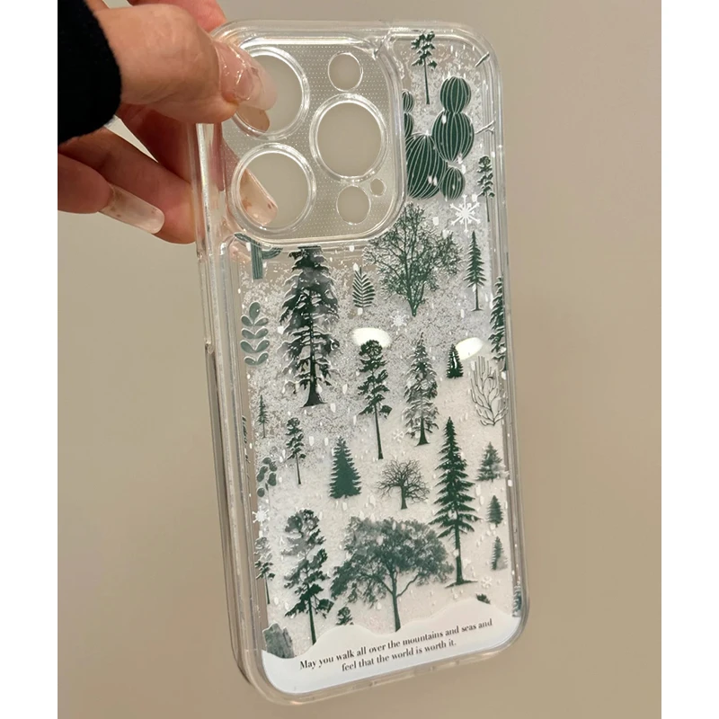 森林雪山流沙适用iPhone16/13手机壳12苹果15/14华为vivo小米oppo