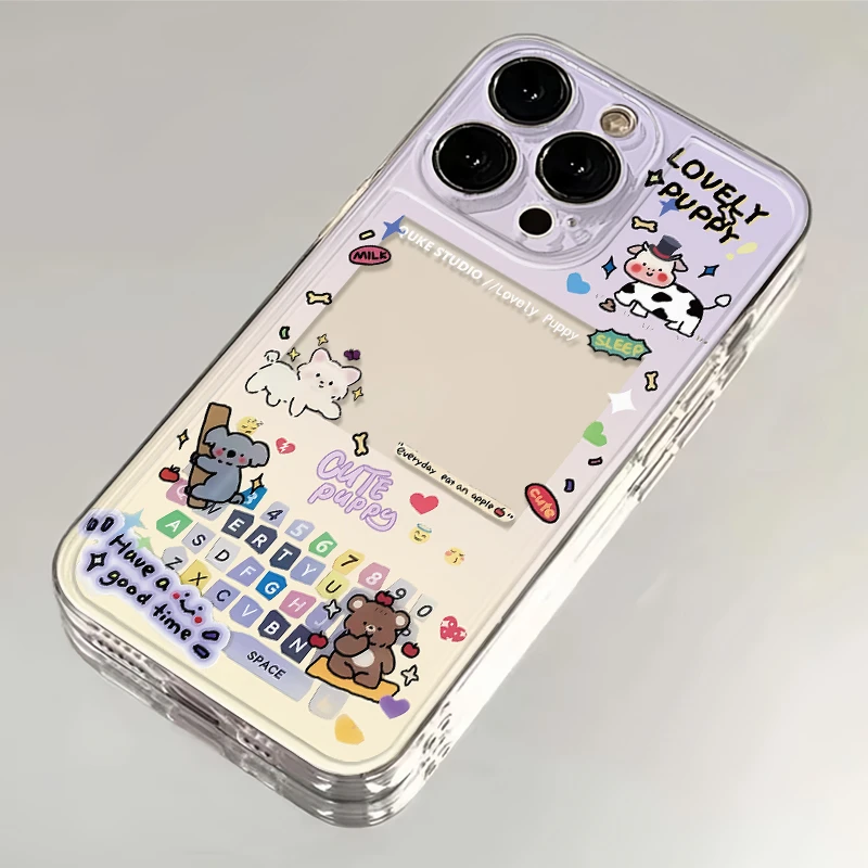 照片框小动物iPhone15/14手机壳苹果13全包12/11华为OPPO小米VIVO