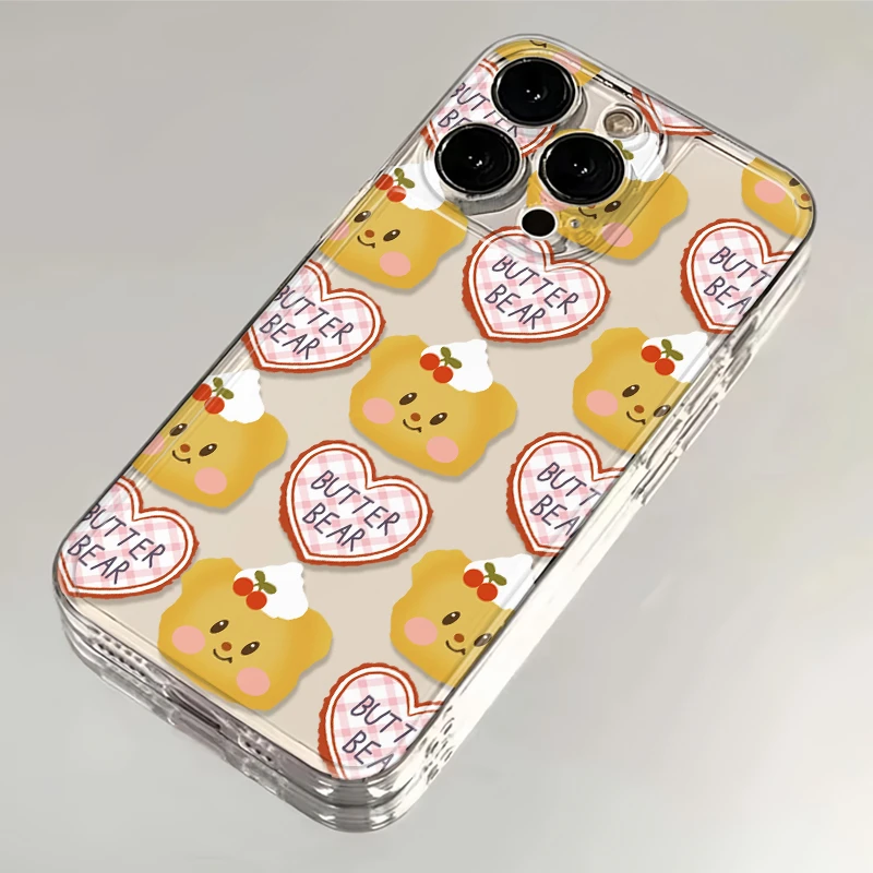 爱心黄油小熊iPhone15手机壳苹果14/13新款12/11华为OPPO小米VIVO