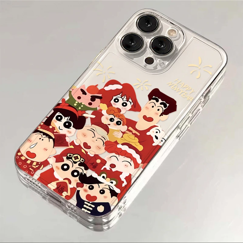 新年小新一家人iPhone15/14手机壳13软12/11苹果OPPO华为VIVO小米