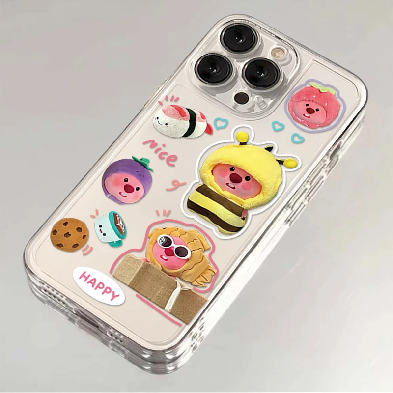 蜜蜂海狸loopy苹果15Promax手机壳iPhone14/13可爱12卡通11小众xr