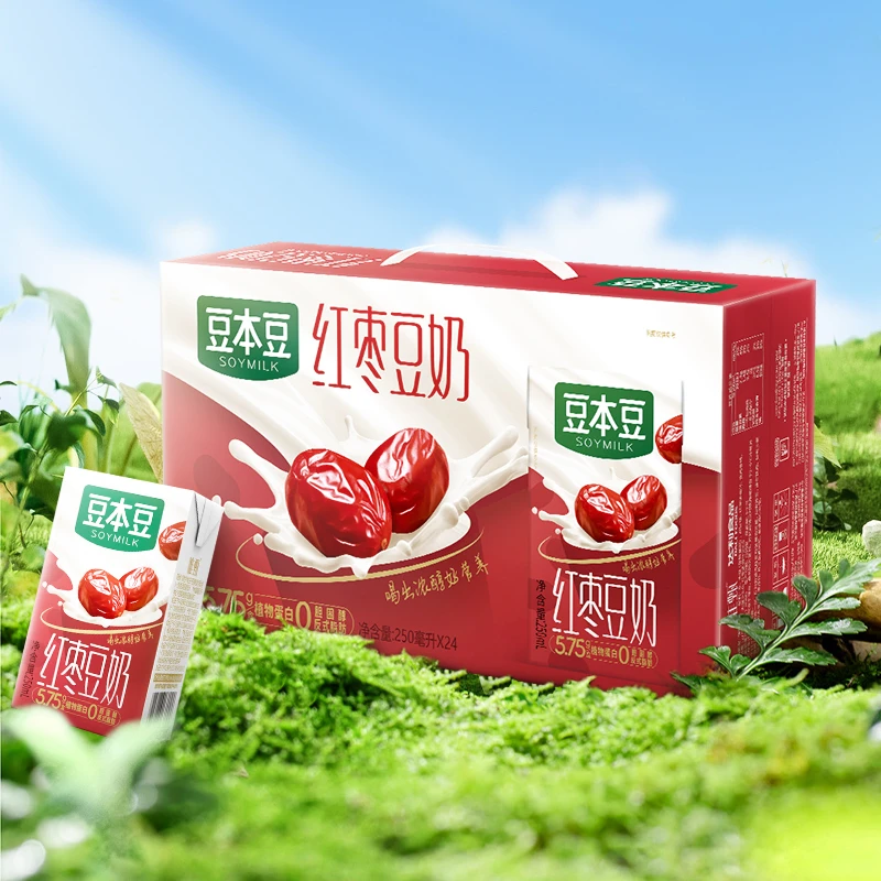 豆本豆唯甄红枣豆奶250ml×24盒膳食早餐