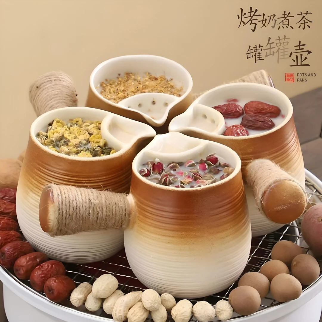 罐罐茶煮茶器陶壶围炉煮茶烤茶罐日式侧把茶壶老白茶专用煮奶茶壶