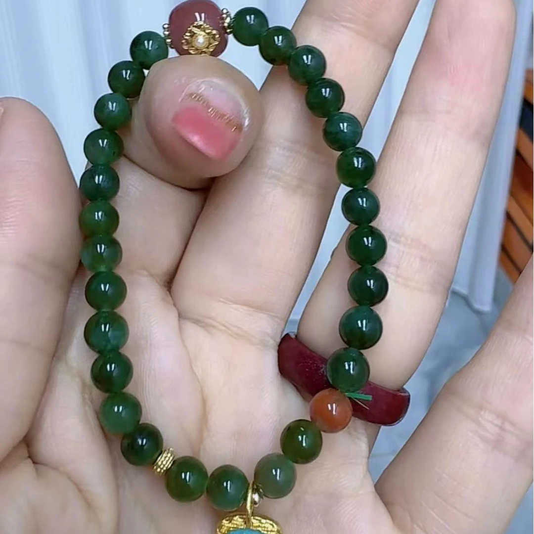 和田玉 碧玉6mm女款手链